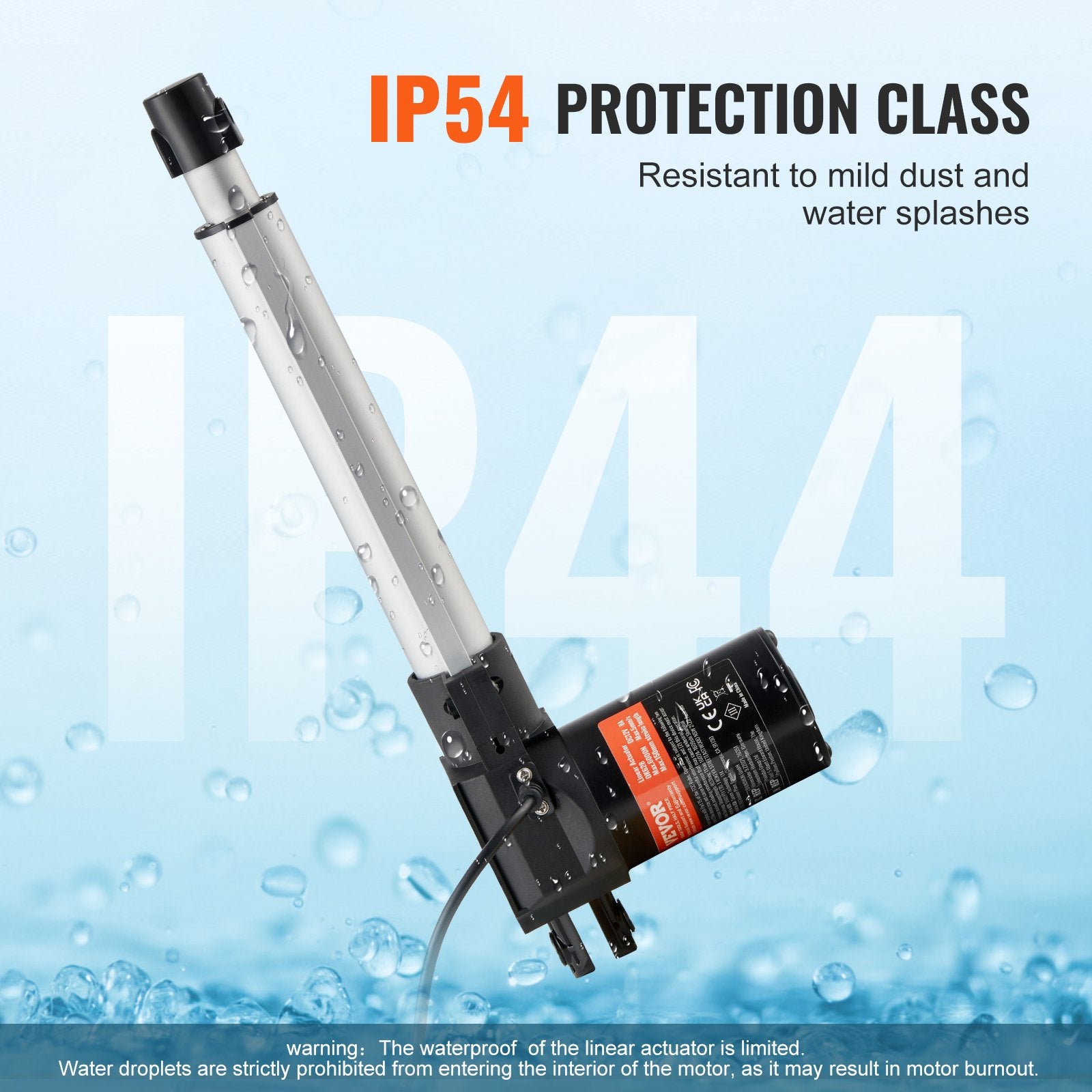 12V Linear Actuator 8 Inch Heavy Duty 6000N with Bracket IP44