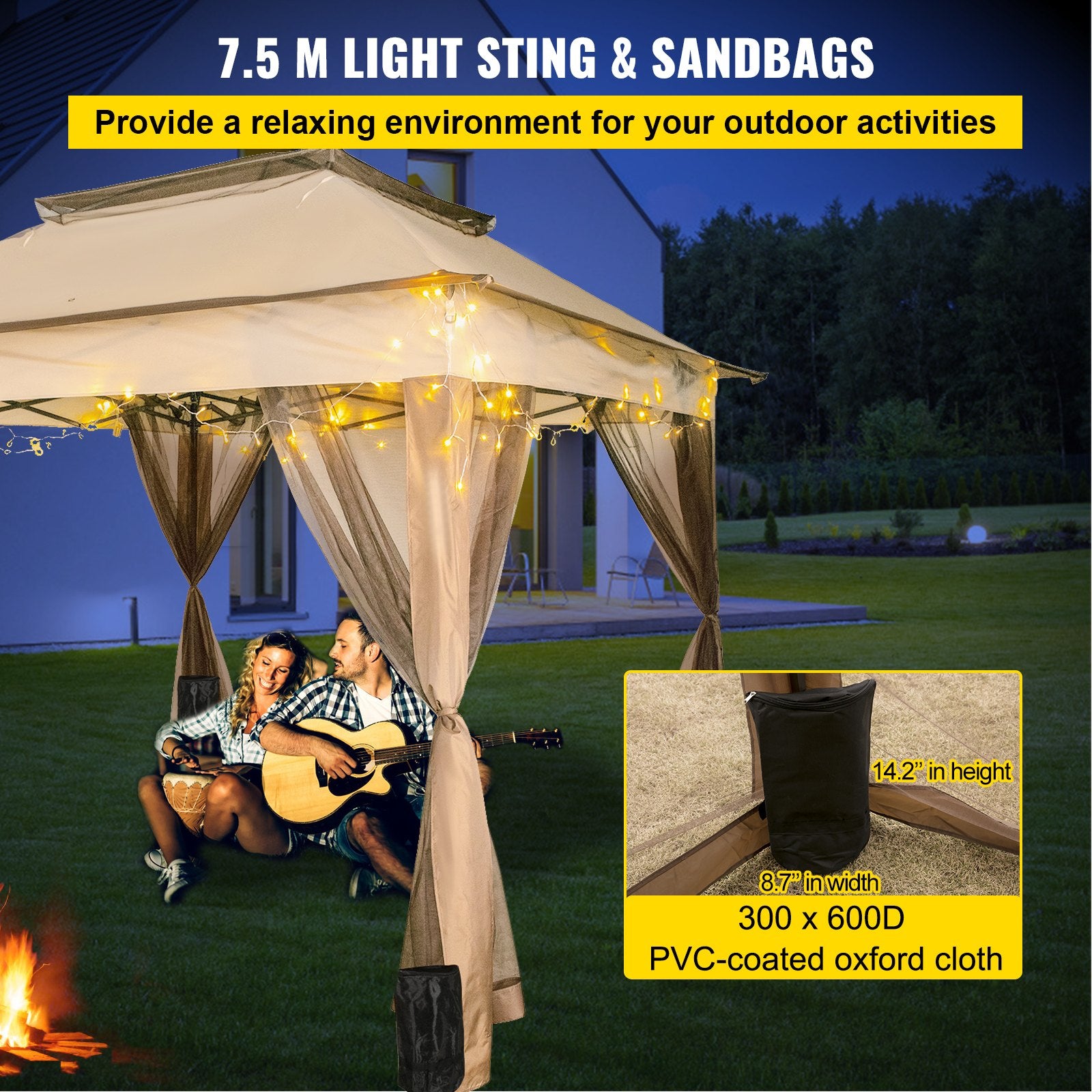Canopy Gazebo Tent Outdoor 11x11 Portable Shelter Shade Backyard Patio Garden