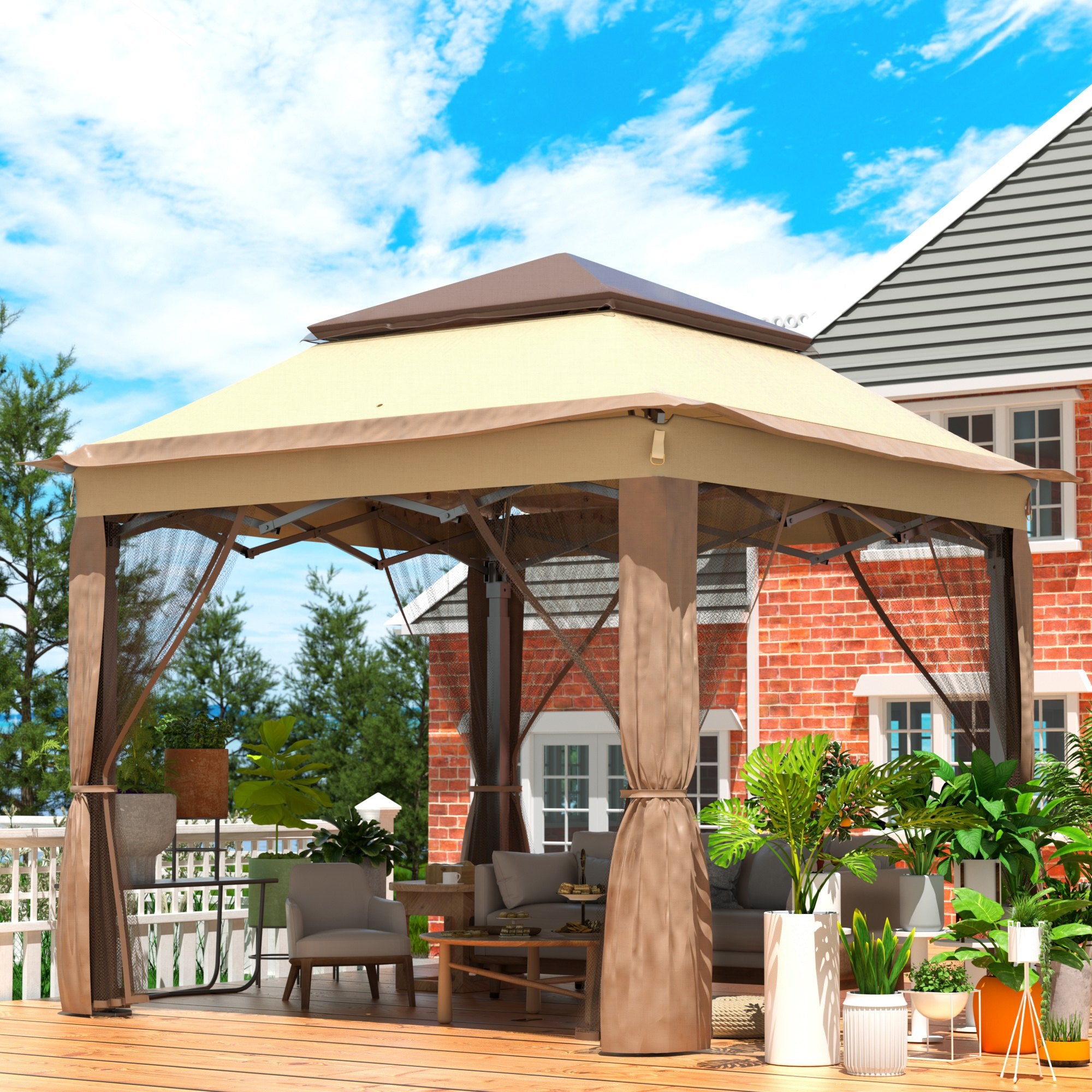 Canopy Gazebo Tent Outdoor 11x11 Portable Shelter Shade Backyard Patio Garden