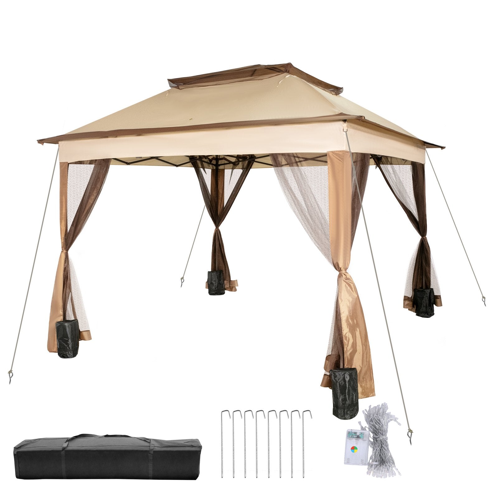 Canopy Gazebo Tent Outdoor 11x11 Portable Shelter Shade Backyard Patio Garden
