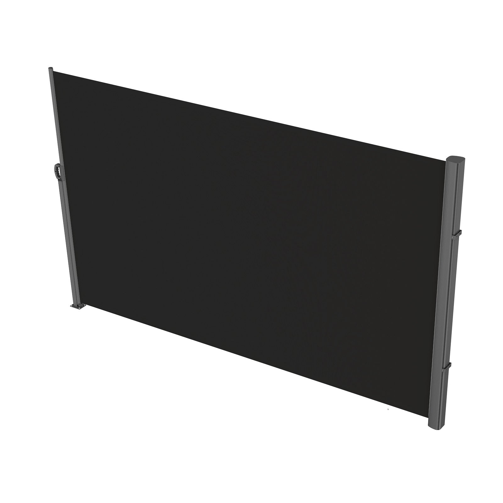 Retractable Side Awning 160x300cm Aluminum Outdoor Privacy Screen Black