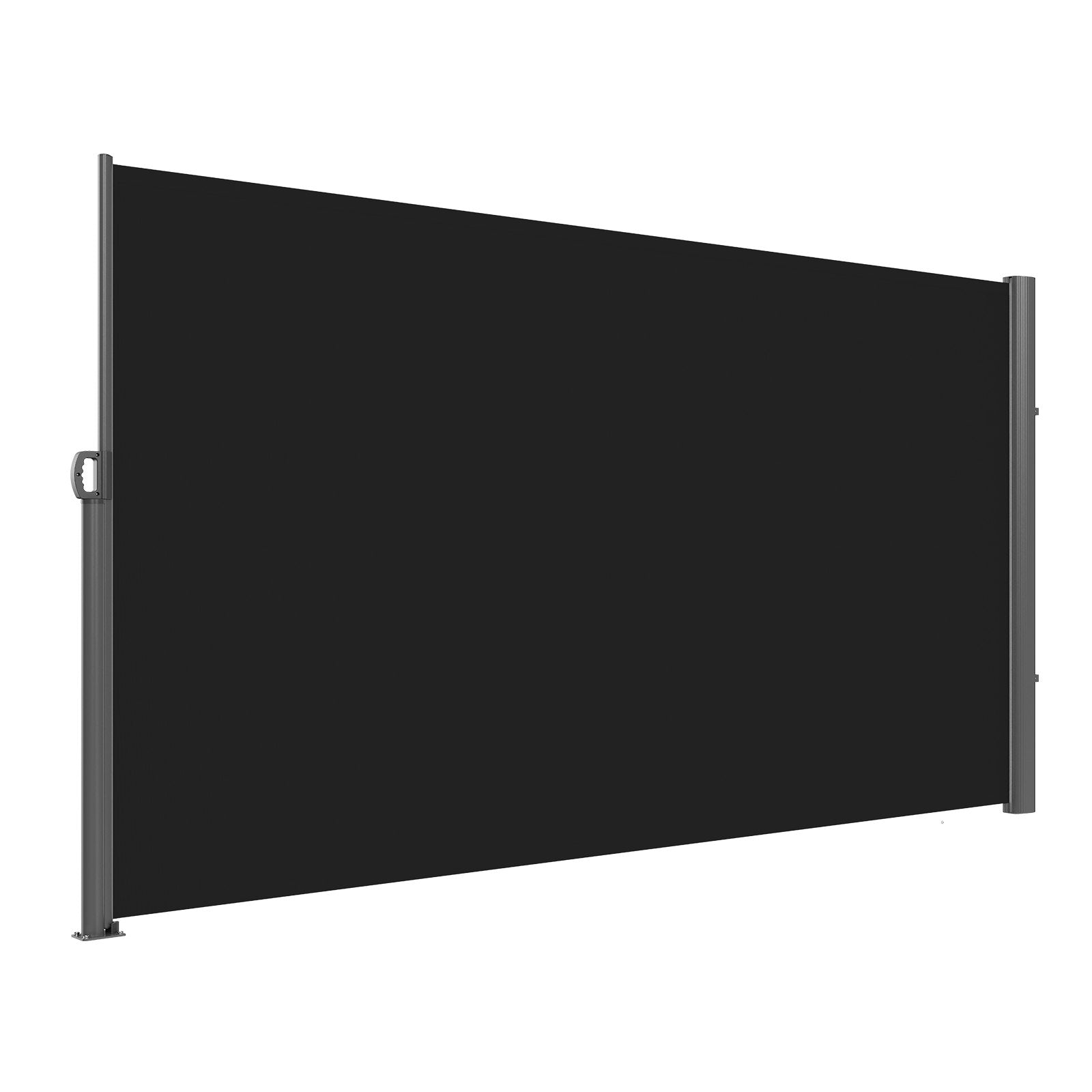 Retractable Side Awning 160x300cm Aluminum Outdoor Privacy Screen Black