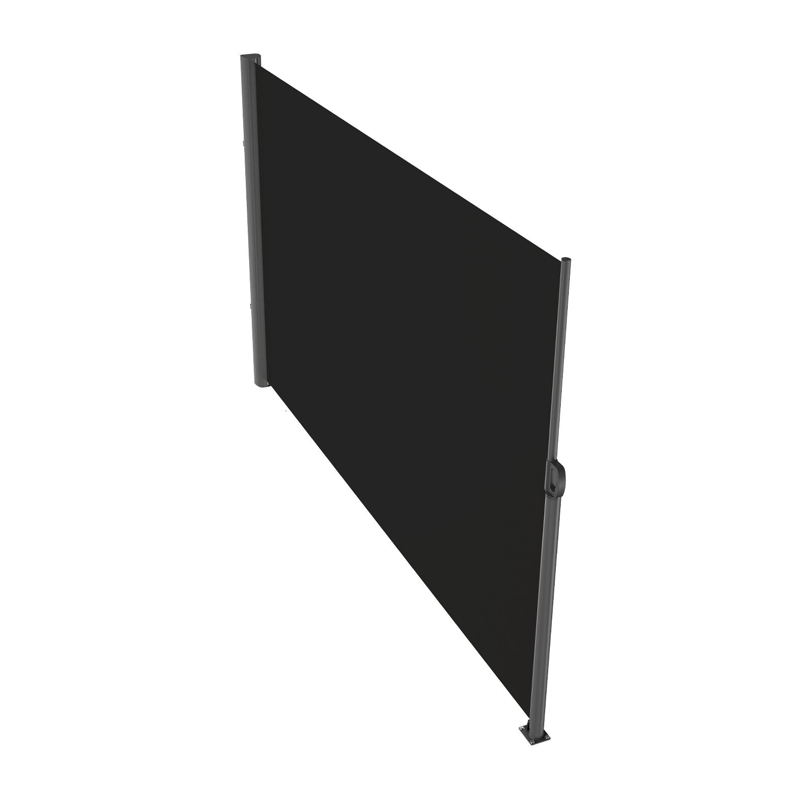 Retractable Side Awning 160x300cm Aluminum Outdoor Privacy Screen Black