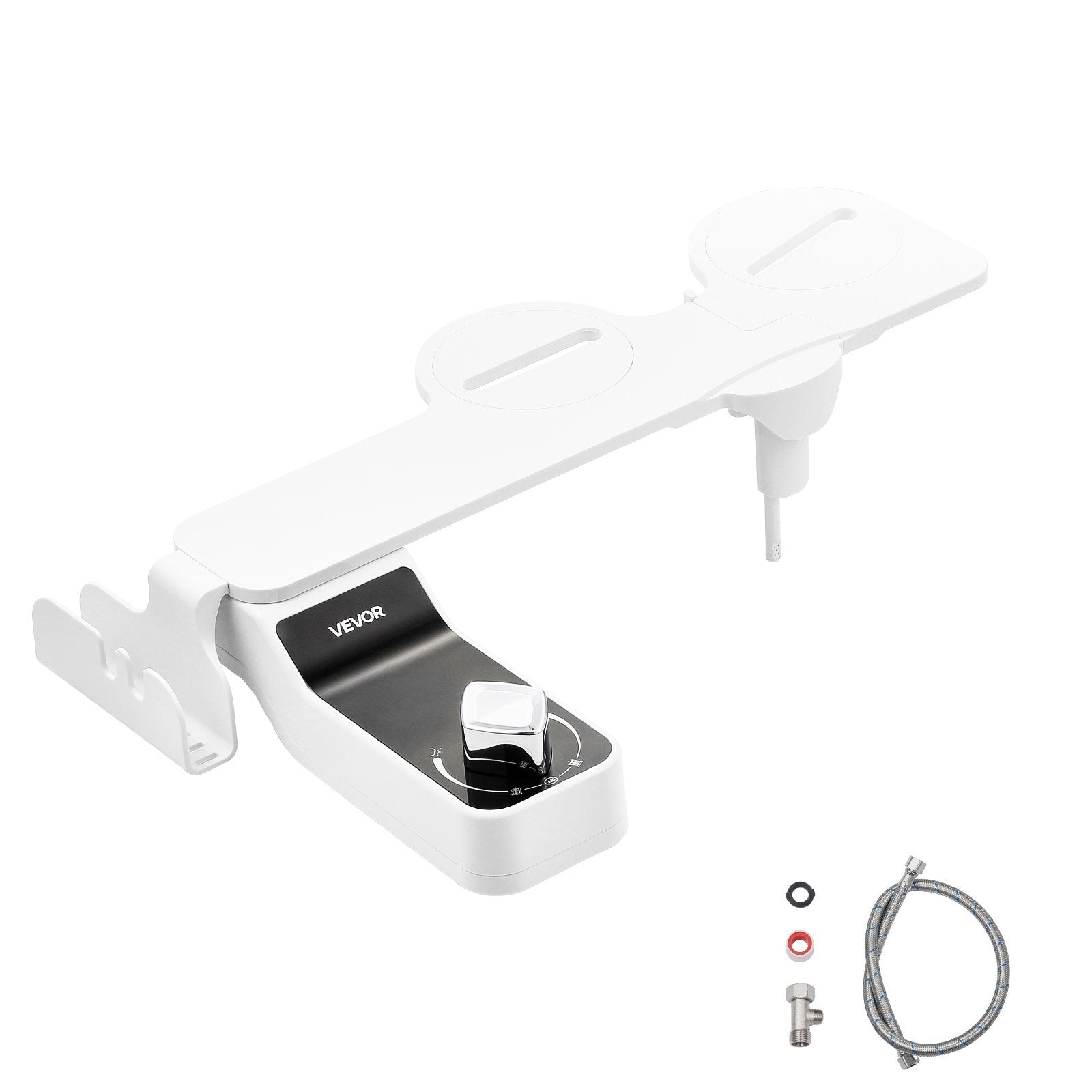 Ultra Thin Bidet Toilet Attachment, Dual Nozzles, Adjustable Pressure, Cold