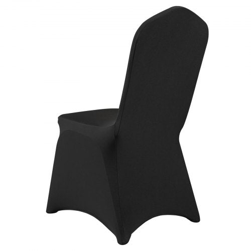 50 PCS Black Stretch Chair Covers Polyester Fitted for Wedding Party Banquet