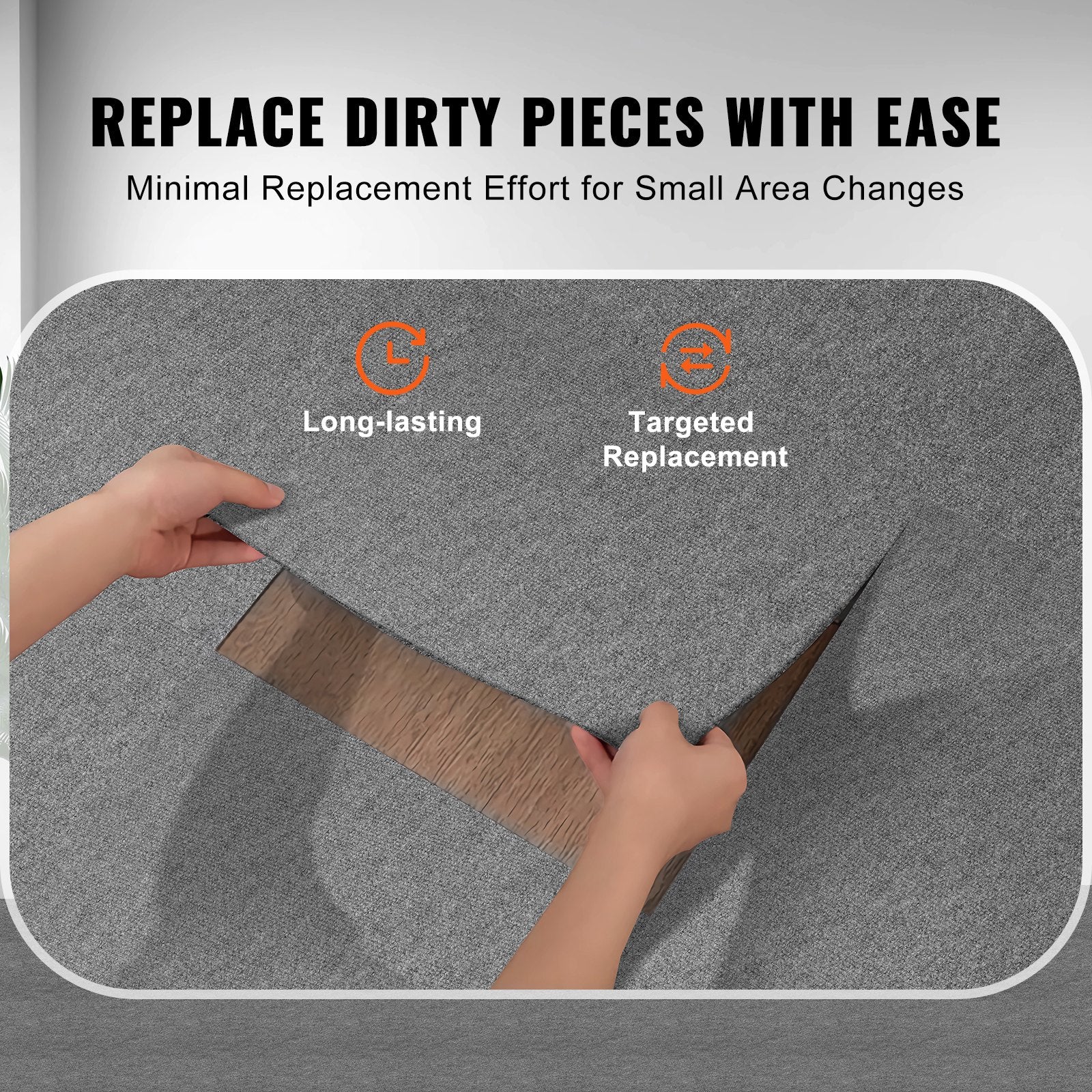 Carpet Tiles Peel Stick 24x24" Self-Adhesive 9 Tiles Light Gray Indoor Outdoor