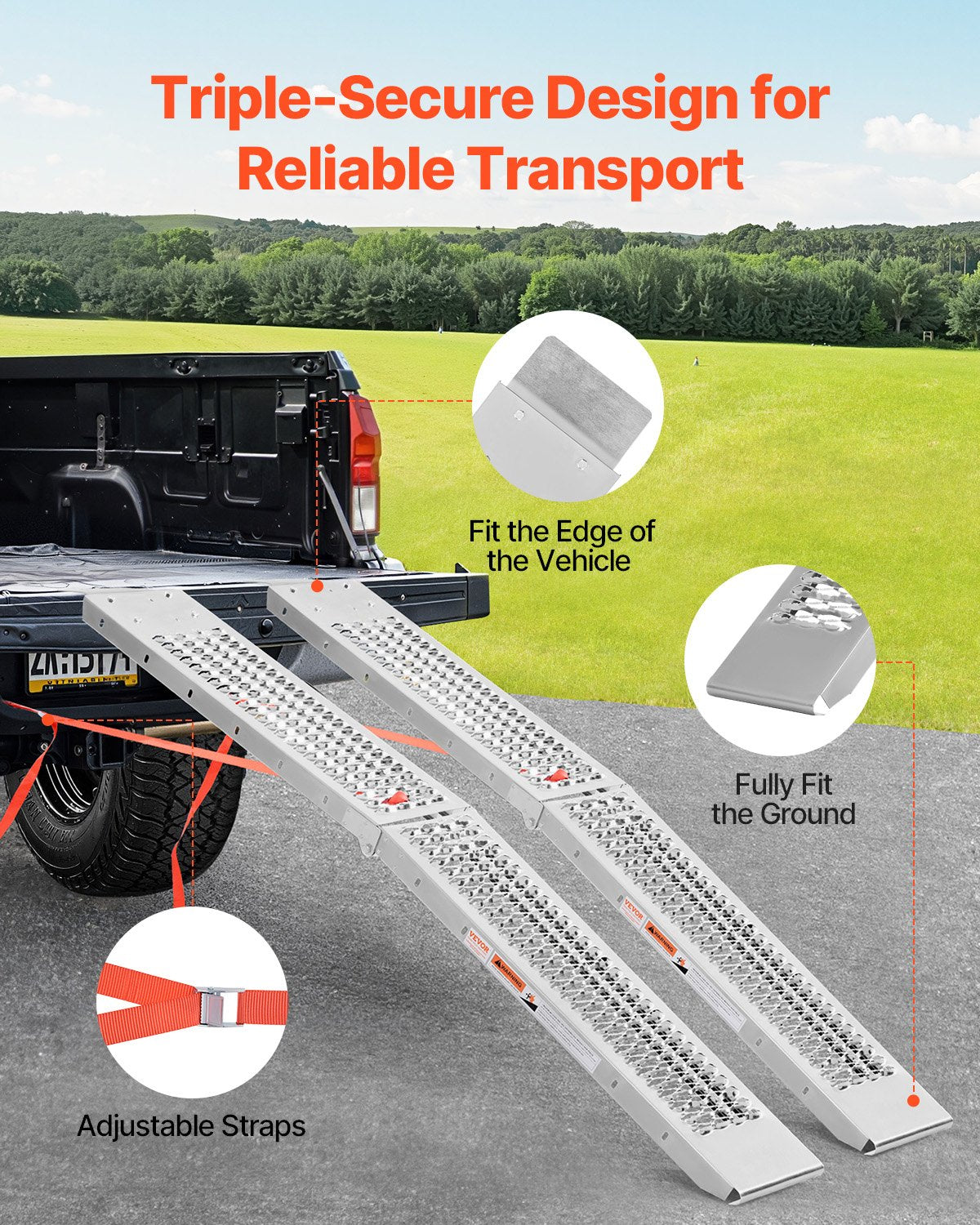 Steel Ramps 1000 lbs 2-Pack Heavy-Duty Wider Surface Universal Loading Ramp