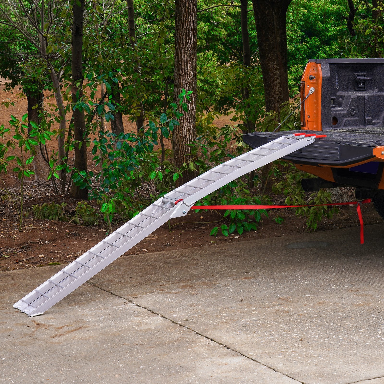 Motorcycle Ramps 340kg Folding Loading Ramp Straps Truck Trailer 2260x305mm