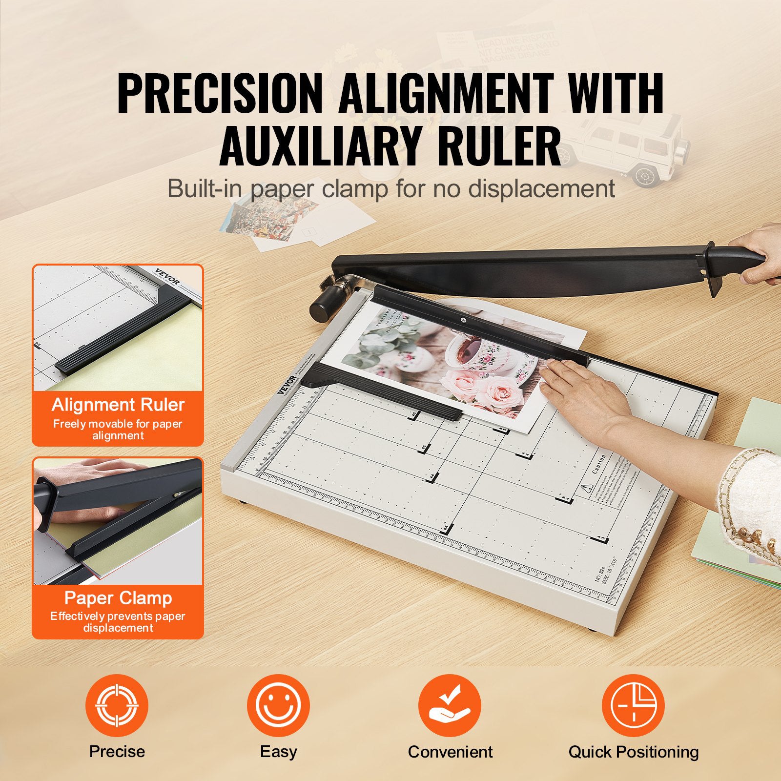Guillotine Paper Cutter 457 mm Cut Length 20 Sheet Capacity GuardLock