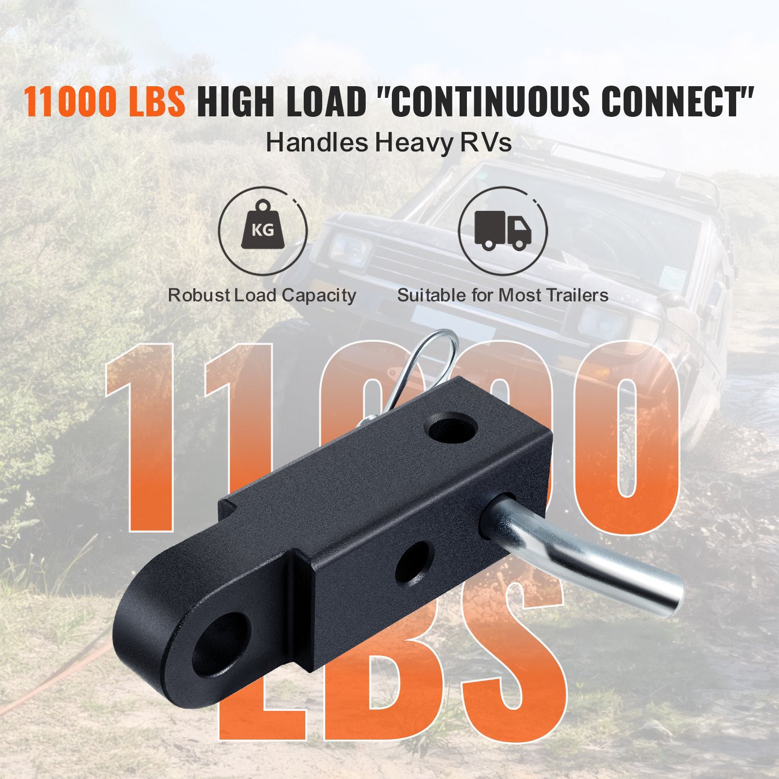 Shackle Hitch Receiver 50mm 24 Ton Heavy Duty Towing Aluminum Alloy